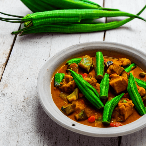 dawadawa and okra and groundnut stew niger food