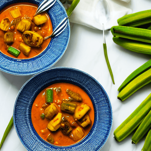 dawadawa and okra and plantain stew niger food