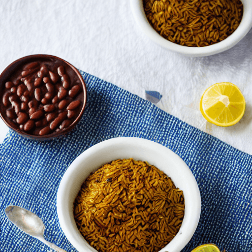 haitian rice and beans with goat haiti food