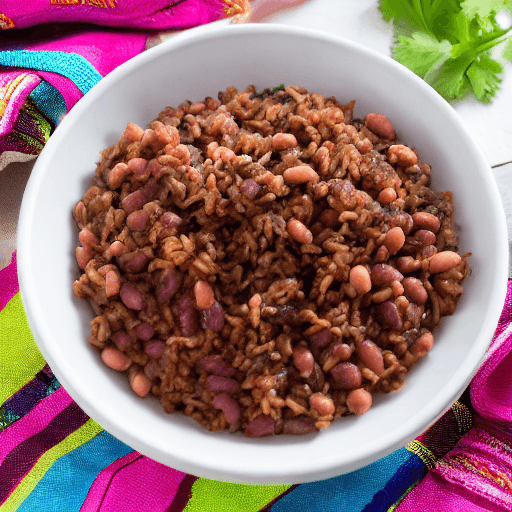 haitian rice and beans with mutton haiti food