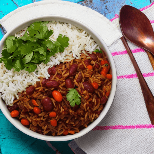 haitian rice and beans with pig haiti food
