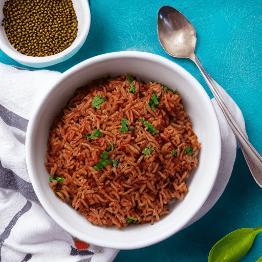 haitian rice and beans with rabbit haiti food