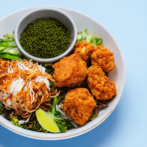 karaage okonomiyaki bowl japan food