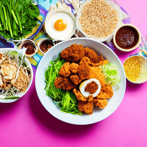 kare karaage okonomiyaki bowl japan food