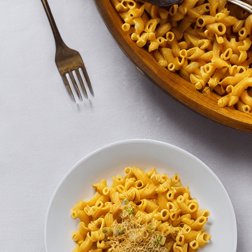macaroni met ham en kaas food