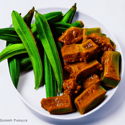 okra and palm oil fufu gabon food
