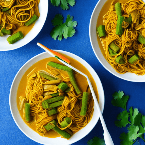 okra curry noodles equatorial guinea food