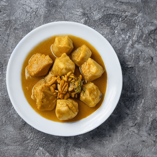 palm nuts and fish fufu with palm oil gabon food