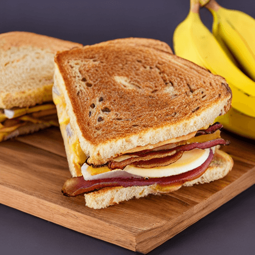 peanut butter, banana and bacon sandwich food