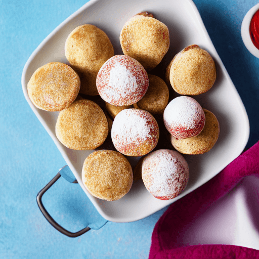 poffertjes met slagroom en aardbeien food
