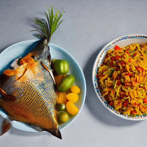 pompano and saltfish dominica food