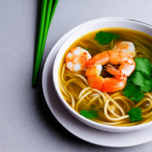 prawn noodle soup food