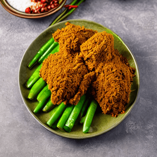 rendang ayam hijau food