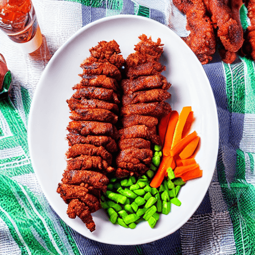 suya with vegetables and meat gambia food