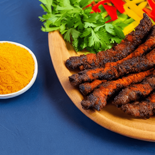 suya with vegetables gambia food