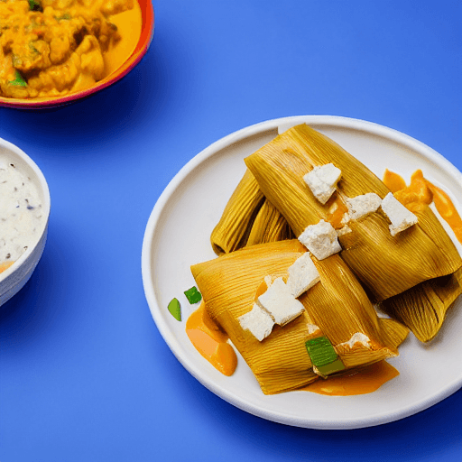 tamales de pollo con queso y guiso honduras food