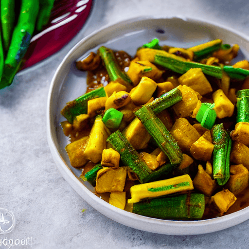 dawadawa and okra and groundnut and plantain stew niger food