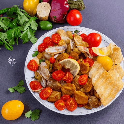 machete con chicharr n y queso y tomates y cebolla y papas y verduras y legumbres y mariscos paraguay food