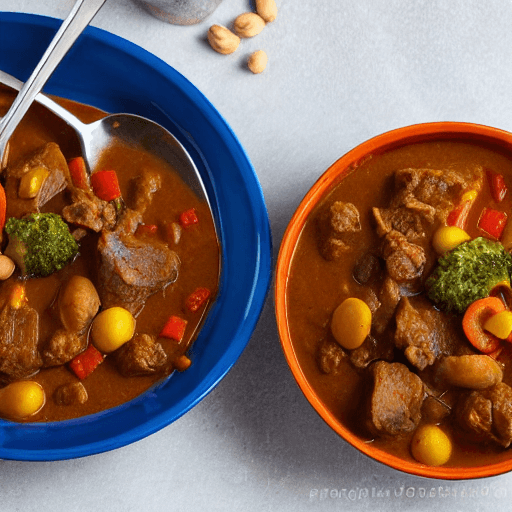 mandinka peanut stew with meat and vegetables gambia food