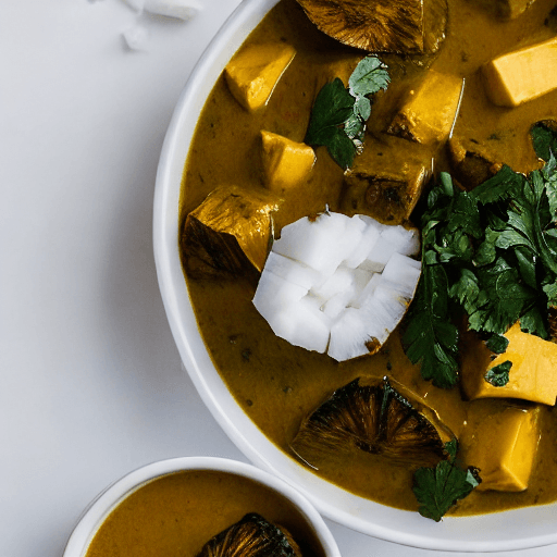 micronesian coconut curry with coconut and breadfruit and taro and coconut and breadfruit and coconut micronesia food