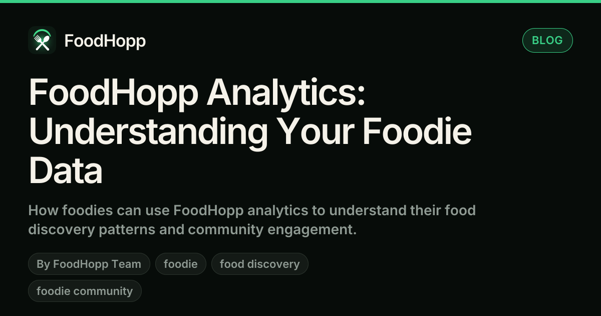 FoodHopp Analytics: Understanding Your Foodie Data - FoodHopp Blog Cover Image