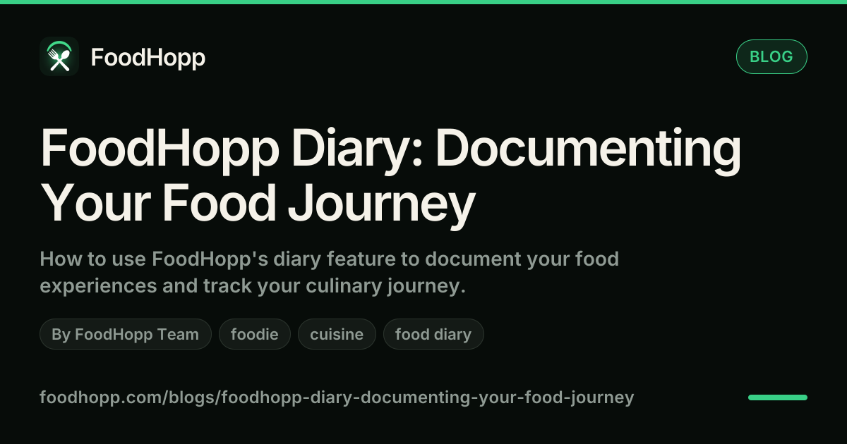 FoodHopp Diary: Documenting Your Food Journey - FoodHopp Blog Cover Image