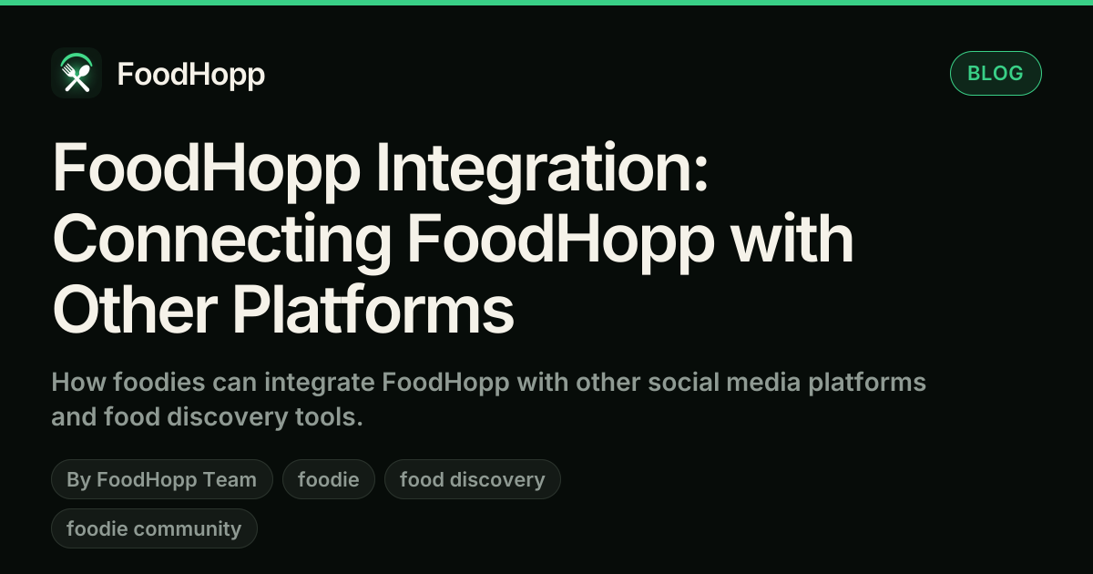 FoodHopp Integration: Connecting FoodHopp with Other Platforms - FoodHopp Blog Cover Image