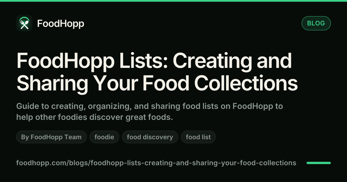 FoodHopp Lists: Creating and Sharing Your Food Collections - FoodHopp Blog Cover Image