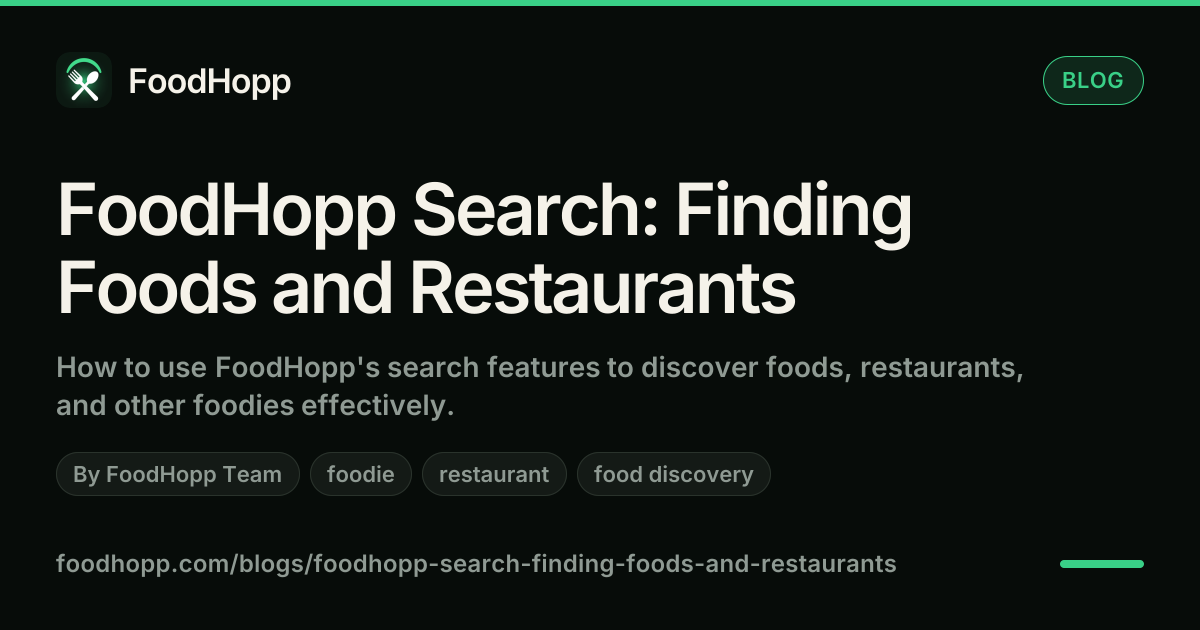 FoodHopp Search: Finding Foods and Restaurants - FoodHopp Blog Cover Image