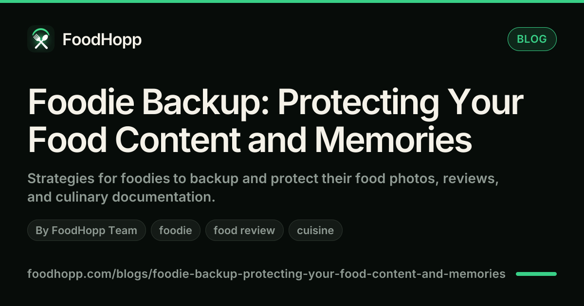 Foodie Backup: Protecting Your Food Content and Memories - FoodHopp Blog Cover Image