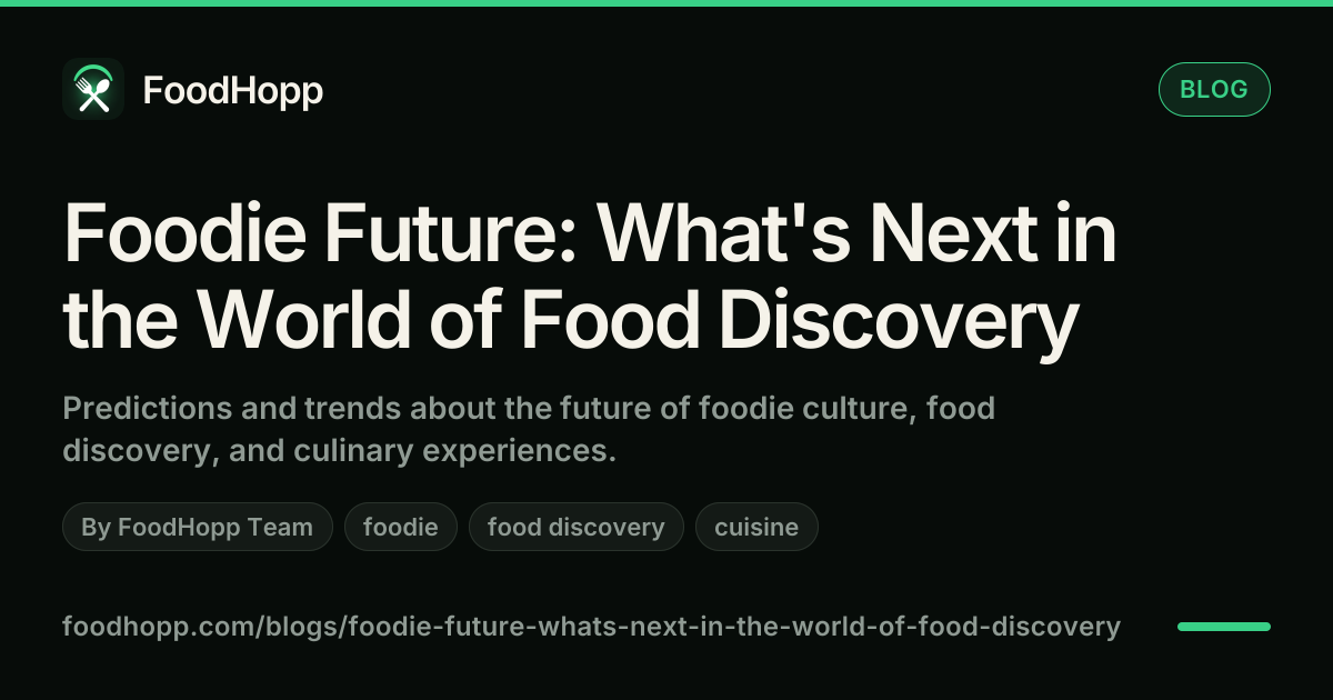 Foodie Future: What's Next in the World of Food Discovery - FoodHopp Blog Cover Image