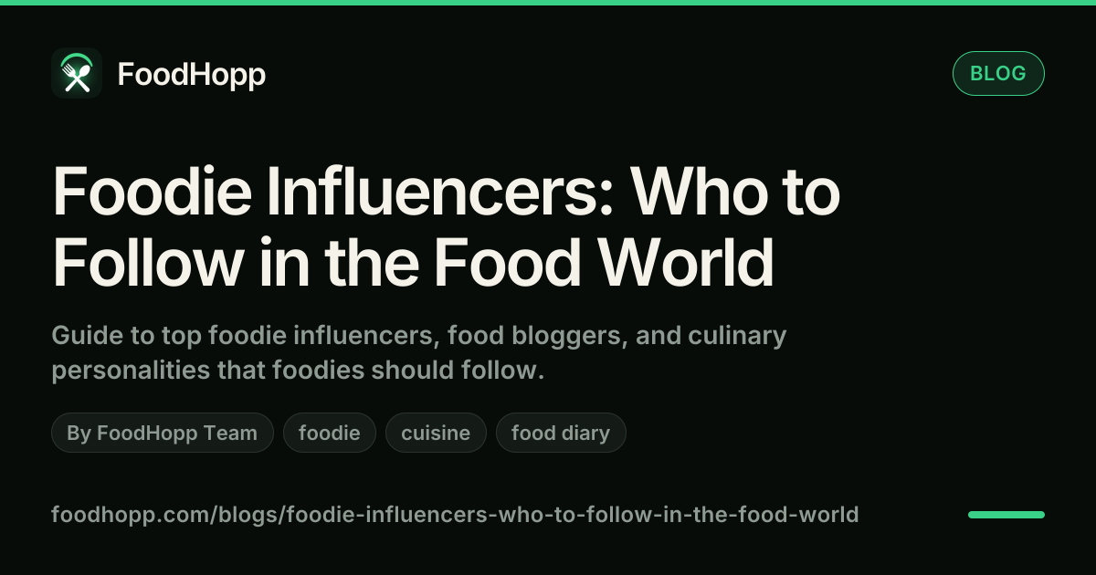 Foodie Influencers: Who to Follow in the Food World - FoodHopp Blog Cover Image