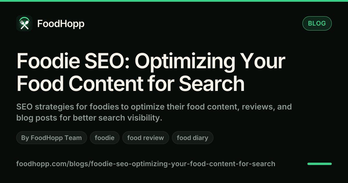 Foodie SEO: Optimizing Your Food Content for Search - FoodHopp Blog Cover Image