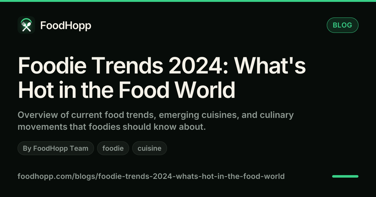 Foodie Trends 2024: What's Hot in the Food World - FoodHopp Blog Cover Image