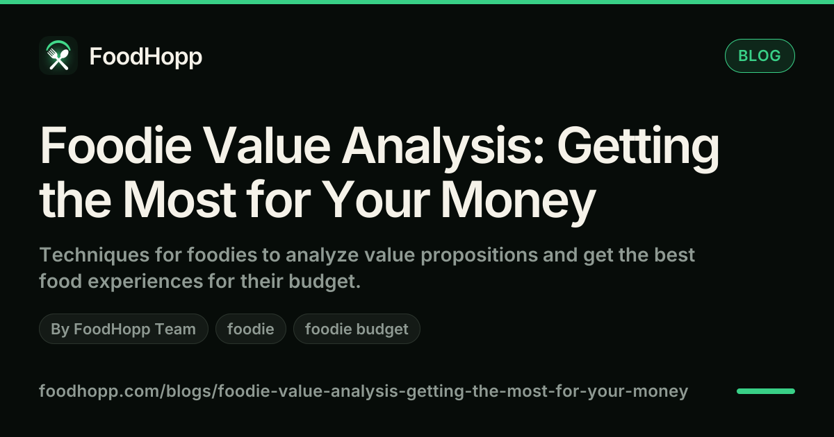 Foodie Value Analysis: Getting the Most for Your Money - FoodHopp Blog Cover Image