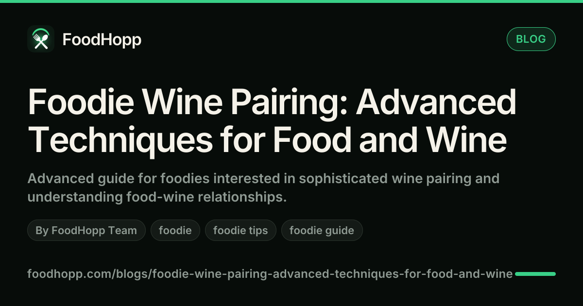 Foodie Wine Pairing: Advanced Techniques for Food and Wine - FoodHopp Blog Cover Image