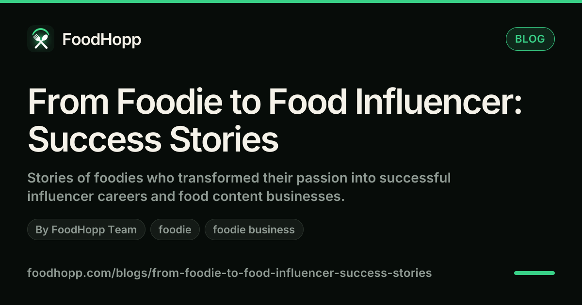 From Foodie to Food Influencer: Success Stories - FoodHopp Blog Cover Image
