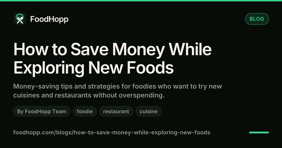 How to Save Money While Exploring New Foods - FoodHopp Blog Cover Image