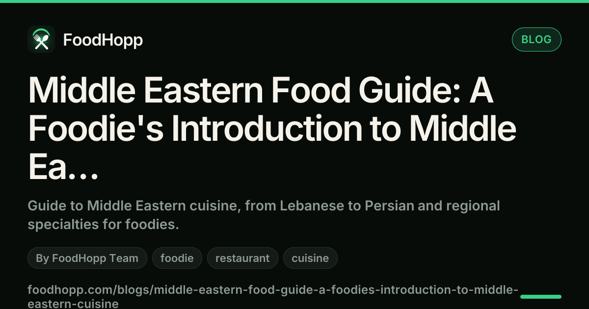 Middle Eastern Food Guide: A Foodie's Introduction to Middle Eastern Cuisine - FoodHopp Blog Cover Image