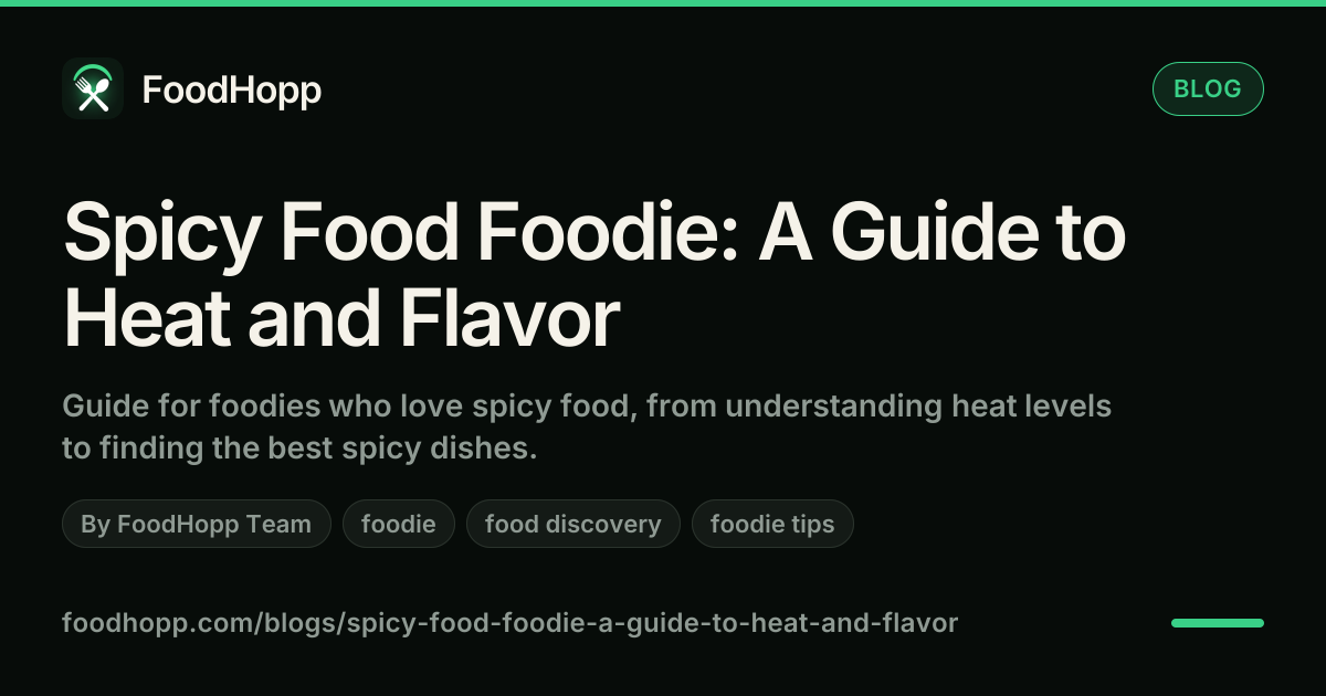 Spicy Food Foodie: A Guide to Heat and Flavor - FoodHopp Blog Cover Image